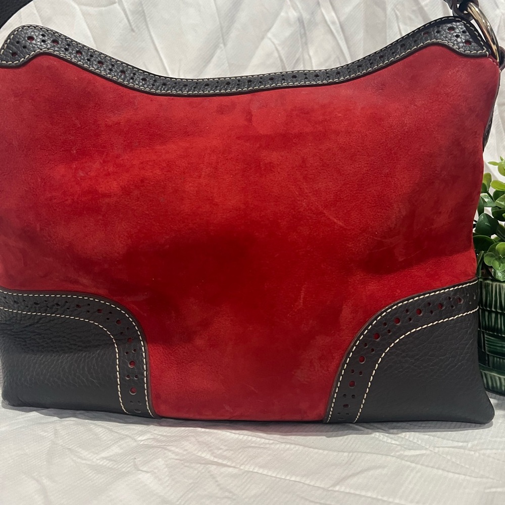 Dooney & Bourke Red and Black Hobo Bag - Picture 3 of 5